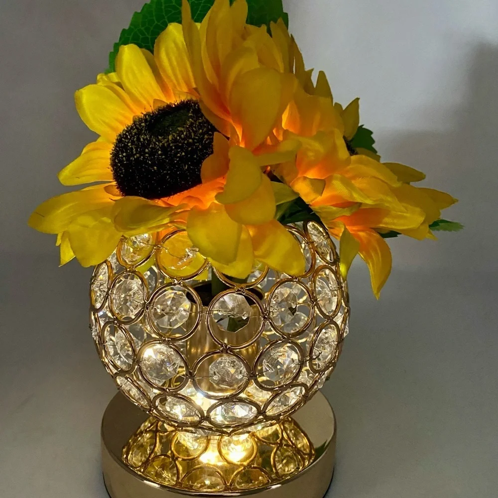 Rose Gold LED Sunflower Centerpiece